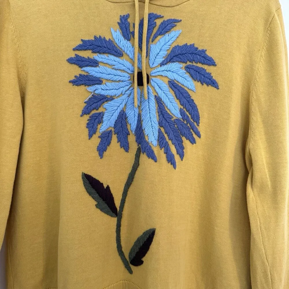 Evy’s Tree SMALL The Naomi Embroidered Luxury Cotton Hoodie Yellow Mustard